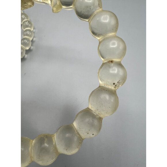 Art Deco Lucite Curtain Tiebacks Beaded Floral Design & Metal Mounting Brackets* - Picture 11 of 16